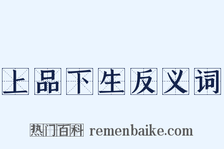 上品下生反义词是什么意思的图片